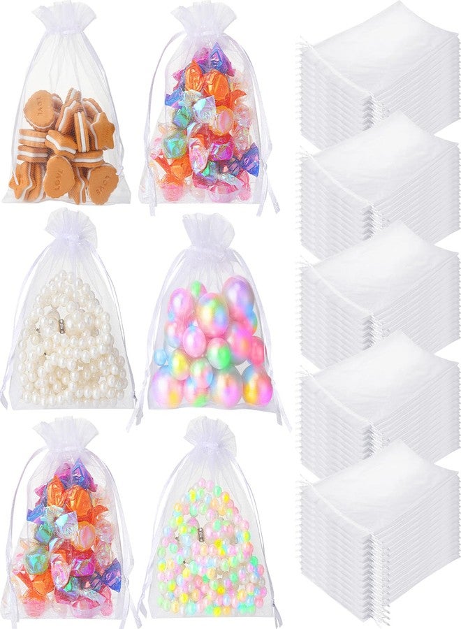 Woanger 1000 Pcs White Organza Bags 3 x 4 Inches Mesh Drawstring Favor Bags for Jewelry Bracelets Candy Party Favor Small Gift - Image 1